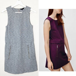 Talula Verone Gray Zipper Shift Dress Sz XS